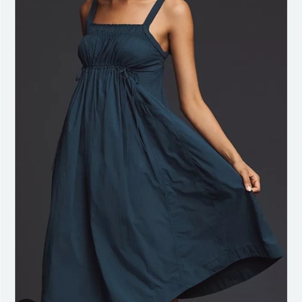 Anthropologie Daily Practice Keeseville Sleeveless Smocked Dress with pockets